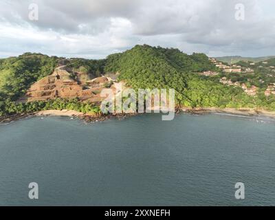 Luftaufnahme von Playa Hermosa in Guanacaste, Costa Rica Stockfoto