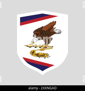 Symbol für Flaggeneinstellung im Shield Frame Stock Vektor