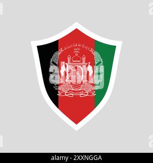 Symbol für Flaggeneinstellung im Shield Frame Stock Vektor