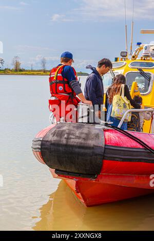 Kanadisches Such- und Rettungsschiff auf dem Steveston Maritime Festival Stockfoto