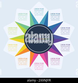 10 Optionen Infografik Design 10 Schritte, Objekte, Elemente oder Optionen Geschäftsinformationsvorlage Stock Vektor