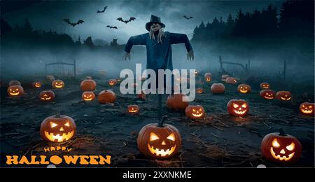 Happy Halloween - Eine Nacht voller Spooky Spaß! Stock Vektor