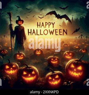 Happy Halloween - die gruseligste Zeit des Jahres! Stock Vektor