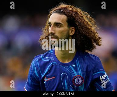 Wolverhampton, Großbritannien. August 2024. Marc Cucurella aus Chelsea während des Premier League-Spiels in Molineux, Wolverhampton. Der Bildnachweis sollte lauten: Andrew Yates/Sportimage Credit: Sportimage Ltd/Alamy Live News Stockfoto