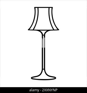 Symbol für Stehleuchte oder modernes Liniensymbol. Vektorgrafik und Ikonendesign mit auffälligen Konturen. Schwarz-weiß Pixel Perfect minimalistisches Symbol isoliert mit Stock Vektor
