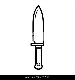 Messersymbol oder modernes Liniensymbol. Vektorgrafik und Ikonendesign mit auffälligen Konturen. Schwarz-weiß Pixel Perfect minimalistisches Symbol isoliert weiß Stock Vektor