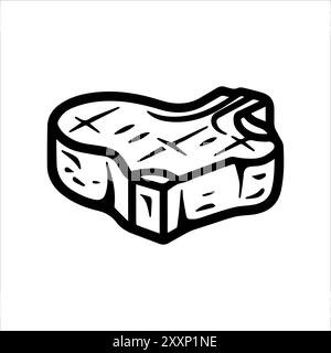 steaksymbol oder modernes Liniensymbol. Vektorgrafik und Ikonendesign mit auffälligen Konturen. Schwarz-weiß Pixel Perfect minimalistisches Symbol isoliert weiß Stock Vektor