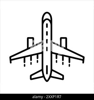 Flugzeugsymbol oder modernes Liniensymbol. Vektorgrafik und Ikonendesign mit auffälligen Konturen. Schwarz-weiß Pixel Perfect minimalistisches Symbol isoliert weiß Stock Vektor