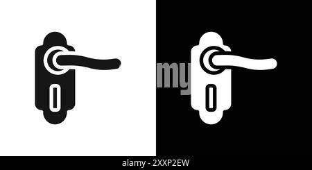 Türknauf Symbol Schwarzer Linie Kunstvektor in schwarz-weiß Umrissset Sammlungsschild Stock Vektor