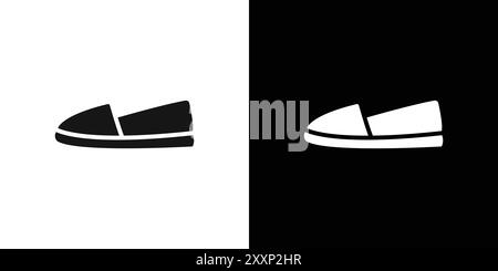 Espadrille Icon Black Line Art Vektor in schwarz-weiß Umriss Set Collection Zeichen Stock Vektor