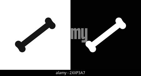 Bone icon Black Line Art Vektor in schwarz-weiß Umrissset Collection Schild Stock Vektor