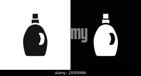 Weichspüler Kleidung Schmutz Icon Schwarzer Linie Art Vektor in schwarz-weiß Umriss Set Sammlung Zeichen Stock Vektor