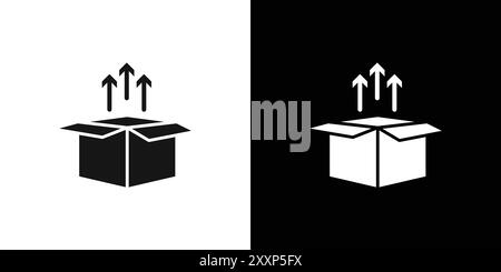 Produktveröffentlichungssymbol Schwarzer Linie Kunstvektor in schwarz-weiß Umrisse Set Collection Sign Stock Vektor