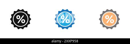 Rabatt auf Sale Icon Outline Kollektion oder Set in Schwarz-weiß Stock Vektor