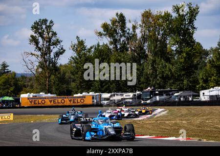 Portland, USA. August 2024. 20 RASMUSSEN Christian, Ed Carpenter Racing, Dallara DW12 - Chevrolet, Action während des Grand Prix von Portland BitNile.com, 14 Runde der NTT IndyCar Series 2024, auf dem Portland International Raceway, vom 23. Bis 25. August 2024 in Portland, USA - Foto Julien Delfosse/DPPI Credit: DPPI Media/Alamy Live News Stockfoto