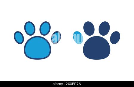 Vektor des Paw-Symbols. Pfotendruck-Symbolvektor. Hunde- oder Katzenpfote Stock Vektor
