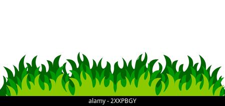 Grüner Grasrand horizontal. Vektordesign. Stock Vektor