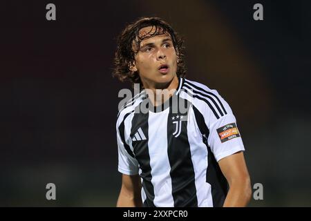 Biella, Italien. August 2024. Martin Palumbo von Juventus während des Spiels der Serie C im Stadio Vittorio Pozzo - Biella. Der Bildnachweis sollte lauten: Jonathan Moscrop/Sportimage Credit: Sportimage Ltd/Alamy Live News Stockfoto