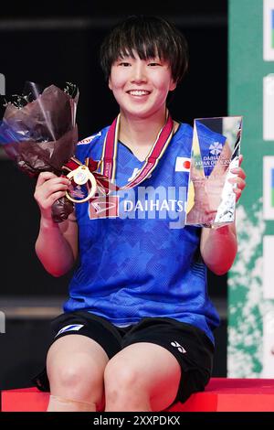 Kanagawa, Japan. August 2024. Akane Yamaguchi (JPN) Badminton : Daihatsu Japan Open 2024 Women's Singles Award Zeremonie in der Yokohama Arena in Kanagawa, Japan . Quelle: AFLO/Alamy Live News Stockfoto