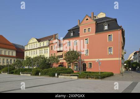 Blick vom Getreidemarkt in Bautzen an der Reichenstraße Blick vom Getreidemarkt in Bautzen an der reichen Straße Stockfoto