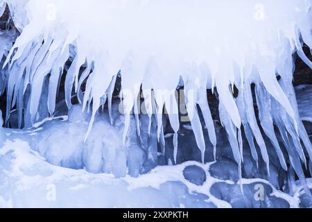 Eisstrukturen am Tornetraesk-See, Norrbotten, Lappland, Schweden, Januar 2014, Europa Stockfoto