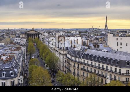 Paris Frankreich Luftbild Skyline der Stadt im La Madeleine (Madeleine Kirche) Stockfoto