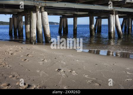 Blick vom Strand unten Sopot an der Ostsee in Polen Stockfoto