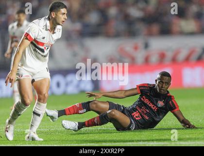 Sao Paulo, Brasilien. August 2024. Fußball – Brasilianische Meisterschaft – São Paulo gegen Vitória – Morumbi Stadium. Spieler während des Spiels Guthaben: Vilmar Bannach/Alamy/Live News Stockfoto