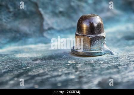 Detail einer Skulptur am Neuen Markt in Rostock Stockfoto