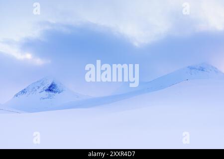 Winterlandschaft, Stuor Reaiddavaggi, Norrbotten, Lappland, Schweden, März 2017, Europa Stockfoto