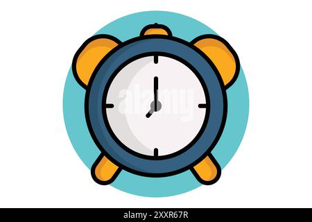 Farbiges Umrisssymbol für den Wecker. Symbol für Timer. Vektorillustration für Produktivitätselemente Stock Vektor