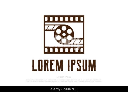 Kino Filmstreifen Film Streifen Reel Film Produktion Logo Design Vektor Stock Vektor