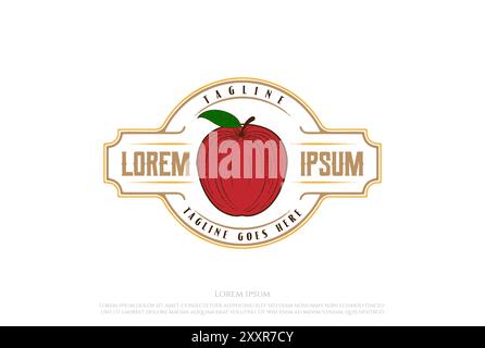 Retro Vintage Apple Cider Abzeichen Label Logo Design Vektor Stock Vektor