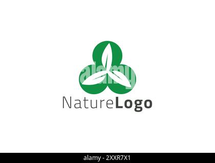 Grüne Vorlage mit abstraktem Blatt-Logo Stock Vektor