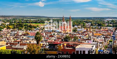 Skyline der Stadt Lagos de Moreno in Jalisco. UNESCO-Weltkulturerbe in Mexiko Stockfoto