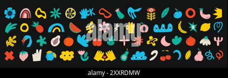 Satz abstrakter geometrischer Retro-Formen Stock Vektor