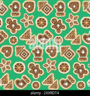 Weihnachtsplätzchen nahtlose Hintergrund Muster. Stock Vektor