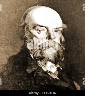 Ein Porträt von Paul Verlaine in seinen späteren Jahren – Paul-Marie Verlaine (1844–1896) war ein französischer Dichter, der mit den symbolischen und dekadenten Bewegungen in Verbindung gebracht wurde. Er unterrichtete auch an einer Reihe von Englischschulen. - Portrait de Paul Verlaine dans ses dernières années - Paul-Marie Verlaine (1844–1896) était un poète francais Associé aux mouvements symboliste et décadent. Es handelt sich um eine Vertreibung von plusieurs écoles anglaises. Stockfoto