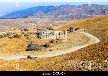 Marslandschaft in der Nähe des Vulkans Teide, Insel Teneriffa Stockfoto