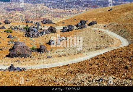 Marslandschaft in der Nähe des Vulkans Teide, Insel Teneriffa Stockfoto