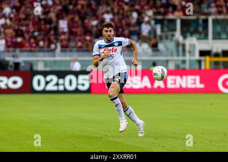 Matteo Ruggeri von Atalanta BC während des Spiels der Serie A zwischen Torino FC und Atalanta BC am 25. August 2024 im Olympischen Stadion Grande Torino in Turin, Stockfoto