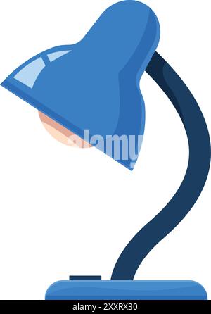 Blaue Schreibtischleuchte mit Licht, perfekt für die Beleuchtung eines Arbeitsplatzes oder für einen Farbtupfer in einem Raum Stock Vektor
