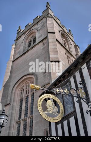 Guild Chapel and Guildhall, Shakespeare's School, Stratford upon Avon, Warwickshire, England, UK Stockfoto