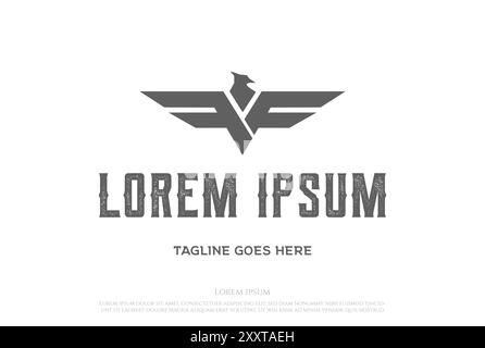 Anfangsbuchstabe FF Fliegender Falke Vogel Adler Hawk Typografie Logo Design Vektor Stock Vektor