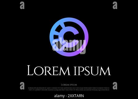 Circle einfacher minimalistischer Anfangsbuchstabe C CC Logo Design Vektor Stock Vektor