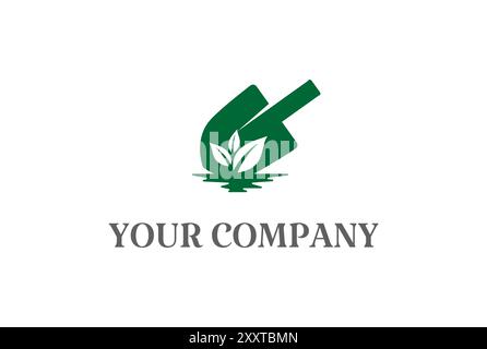 Schaufel Spade Scoop Blume Blatt Pflanze für Garten Hinterhof Logo Design Vektor Stock Vektor