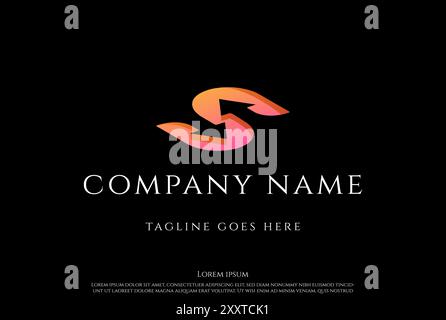 Moderner farbenfroher Anfangsbuchstabe S Pfeil Logo Design Vektor Stock Vektor