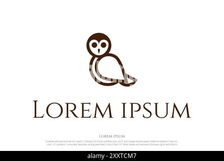 Einfache Minimalistische Eulen Vogel Gesichtslinie Umriss Logo Design Vektor Stock Vektor