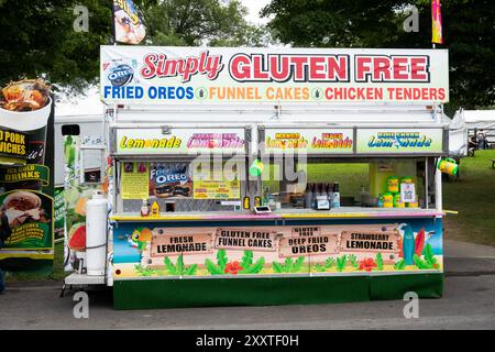 Ein glutenfreier Lebensmittelstand auf der Dutchess County Fair 2024 in Rhinebeck, New York Stockfoto