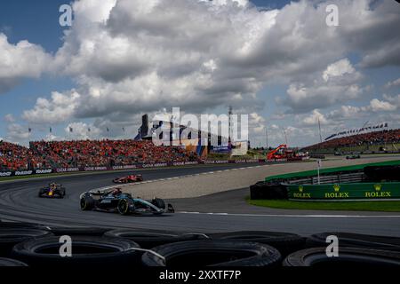 RENNSTRECKE ZANDVOORT, NIEDERLANDE - 25. AUGUST: George Russell, Mercedes F1 aus Großbritannien während des Großen Preises der Niederlande auf dem Rennstrecke Zandvoort am Sonntag, 25. August 2024 in Zandvoort, Niederlande. (Foto: Michael Potts/BSR Agency) Credit: Michael Potts/Alamy Live News Stockfoto